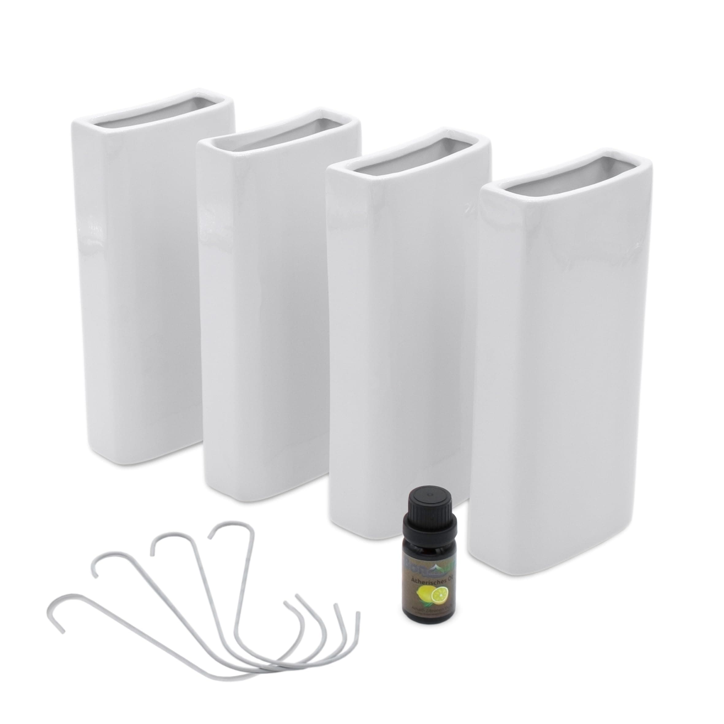 🌬️🏡 Keramik Luftbefeuchter eckig 4er Set - 20 x 9 cm - Wasserverdunster Heizkörpern