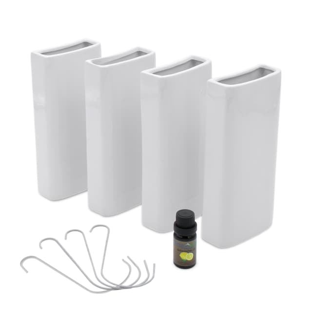 🌬️🏡 Keramik Luftbefeuchter eckig 4er Set - 20 x 9 cm - Wasserverdunster Heizkörpern
