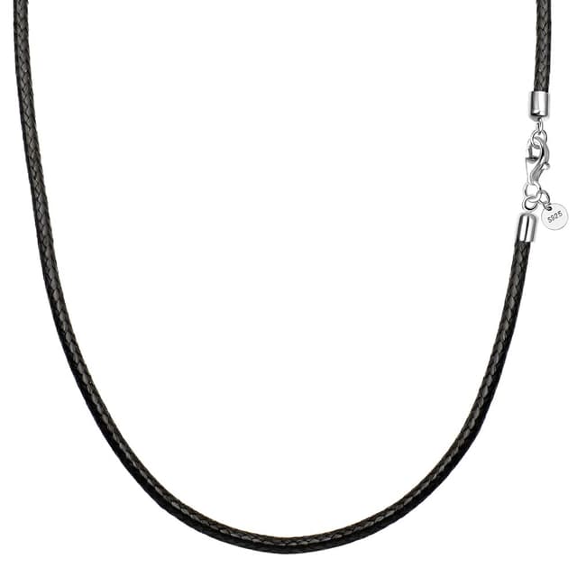 Viwind Lederkette 925 Silber Verschluss 😍 Damen Herren Kette