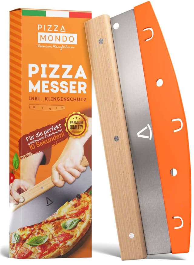 🍕 Pizza Mondo® Pizzaschneider - Profi Pizzamesser 🍴