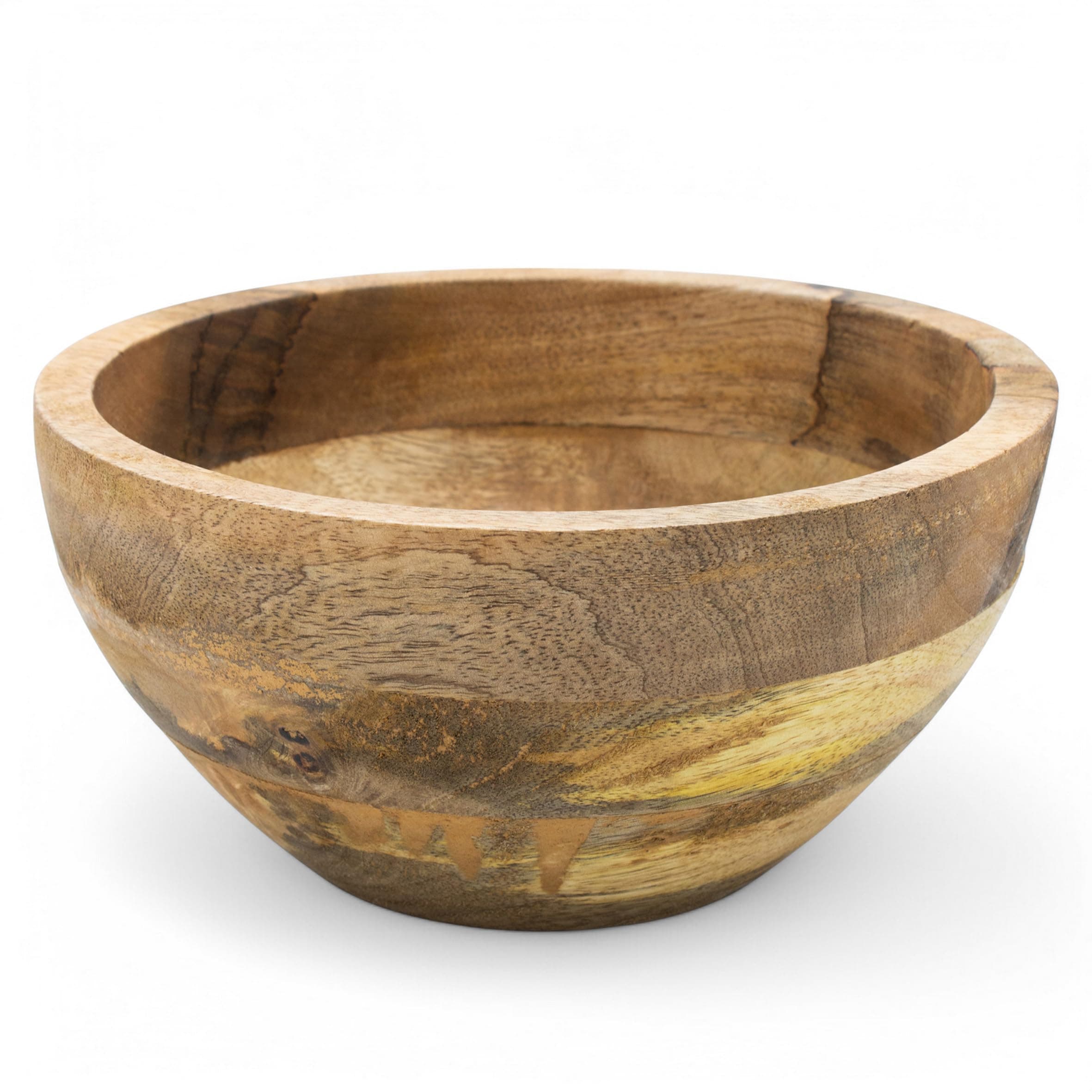🌿 Spetebo Mango Deko Schale natur - 20 cm - Holz Obst Teller rund 🍋🍊