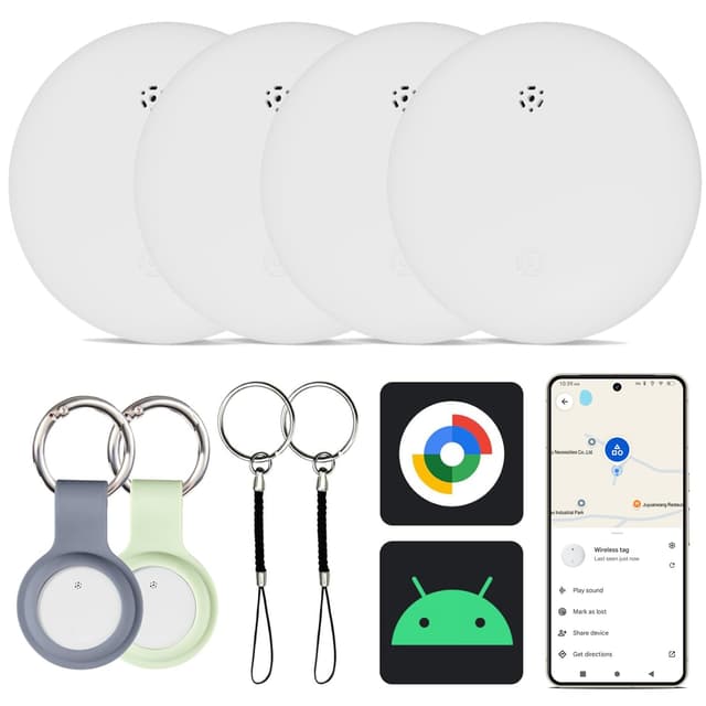🔍 Reyke GPS Tracker Android, Air Smart Tag 4er Pack - Weiß - Sonderangebot