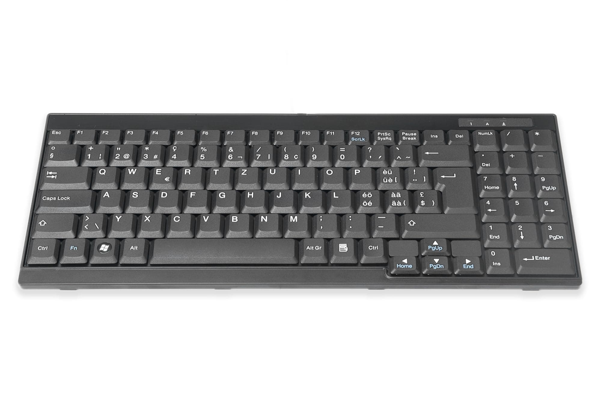 🔥🔥🔥 Super Deal! DIGITUS Tastatur für LCD KVM Konsolen von DIGITUS, Schweizer Layout, QWERTZ, USB, Schwarz Tastatur Schweiz