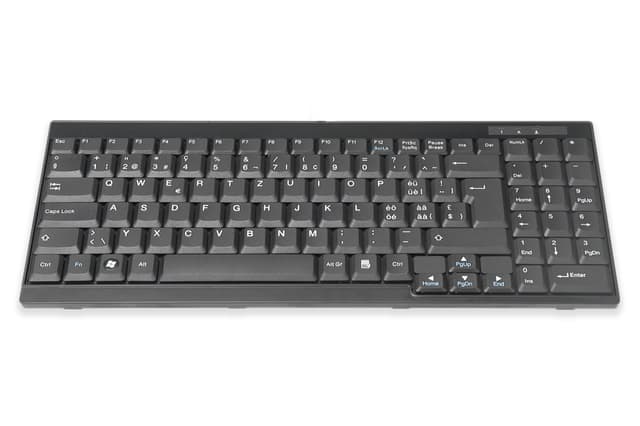 🔥🔥🔥 Super Deal! DIGITUS Tastatur für LCD KVM Konsolen von DIGITUS, Schweizer Layout, QWERTZ, USB, Schwarz Tastatur Schweiz