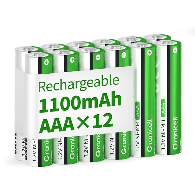 🔋 Granicell AAA Wiederaufladbare Batterien 1100 mAh - 12er Pack