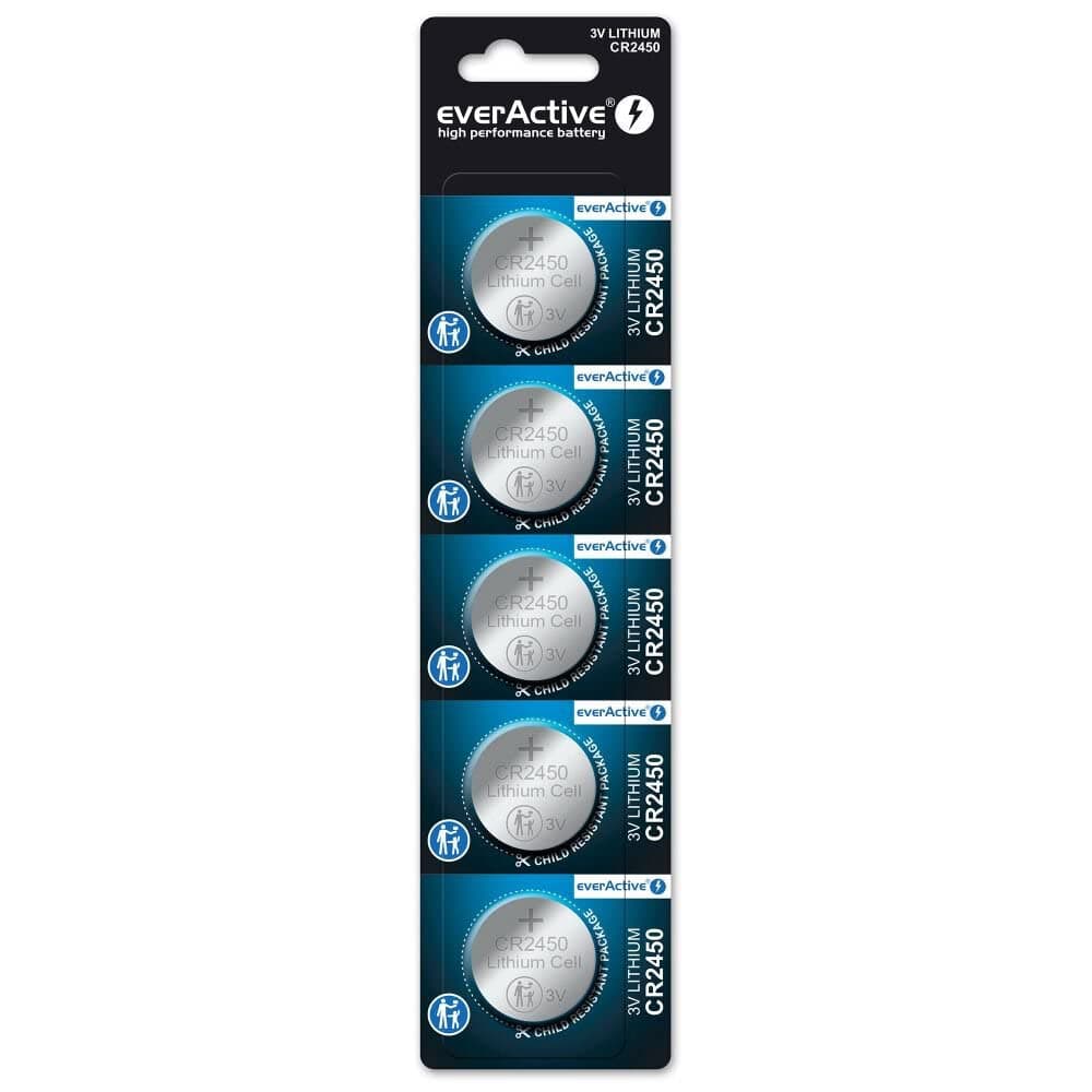 everActive CR2450 3V Lithium Knopfzelle Batterien - 5 Stück
