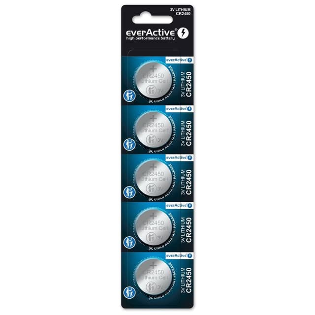 everActive CR2450 3V Lithium Knopfzelle Batterien - 5 Stück