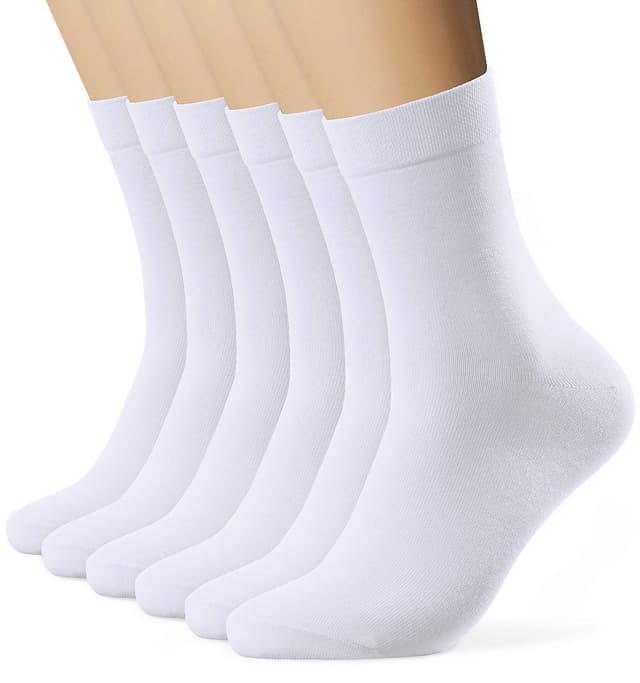 EIISSION Socken Herren Damen 43-46 39-42 35-38 Schwarz Warme Sportsocken Unisex Business Lange mit Baumwolle Haltbarkeit für Sport Freizeit 6 Paar 39-42 Weiß