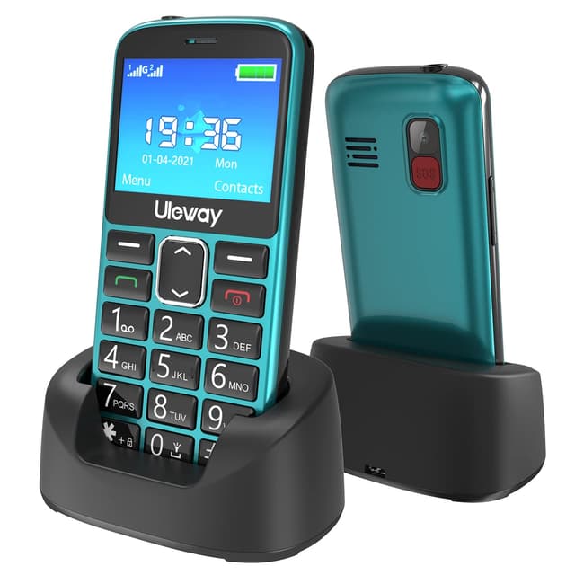 CHAYEKAKE Seniorenhandy mit Großen Tasten, Mobiltelefon Ohne Vertrag,2,4 Zoll LCD | Hörgeräte Kompatibel | SOS-Funktion | Dual SIM Handy | Ladestation (Grün)
