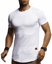 Leif Nelson T-Shirt Herren Sommer Rundhals-Ausschnitt XL Weiß 🌟