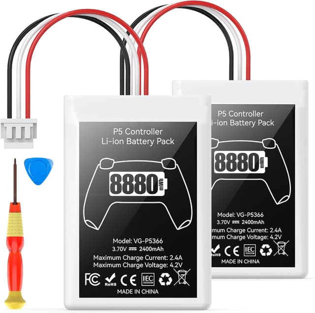 PS5 Controller Akku Pack, 2 Stück Li-Ionen Batterien 🎮🔋