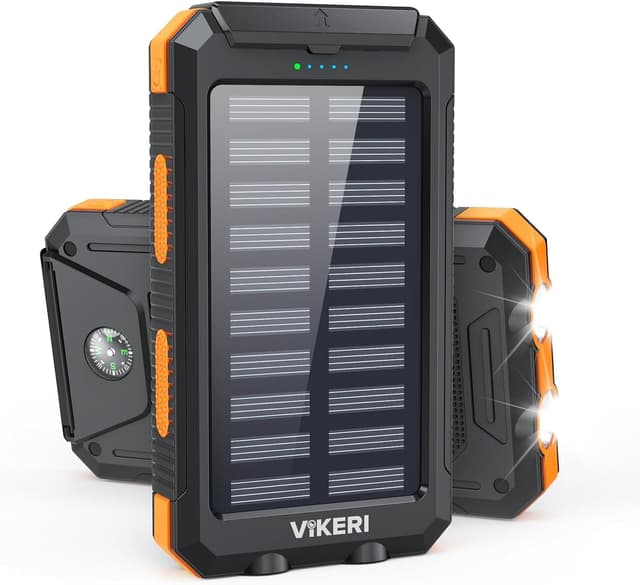 🔋🌞 Vikeri Solar Powerbank 26800mAh - Powerbank Solar Wasserdichtes USB C Externer Akku