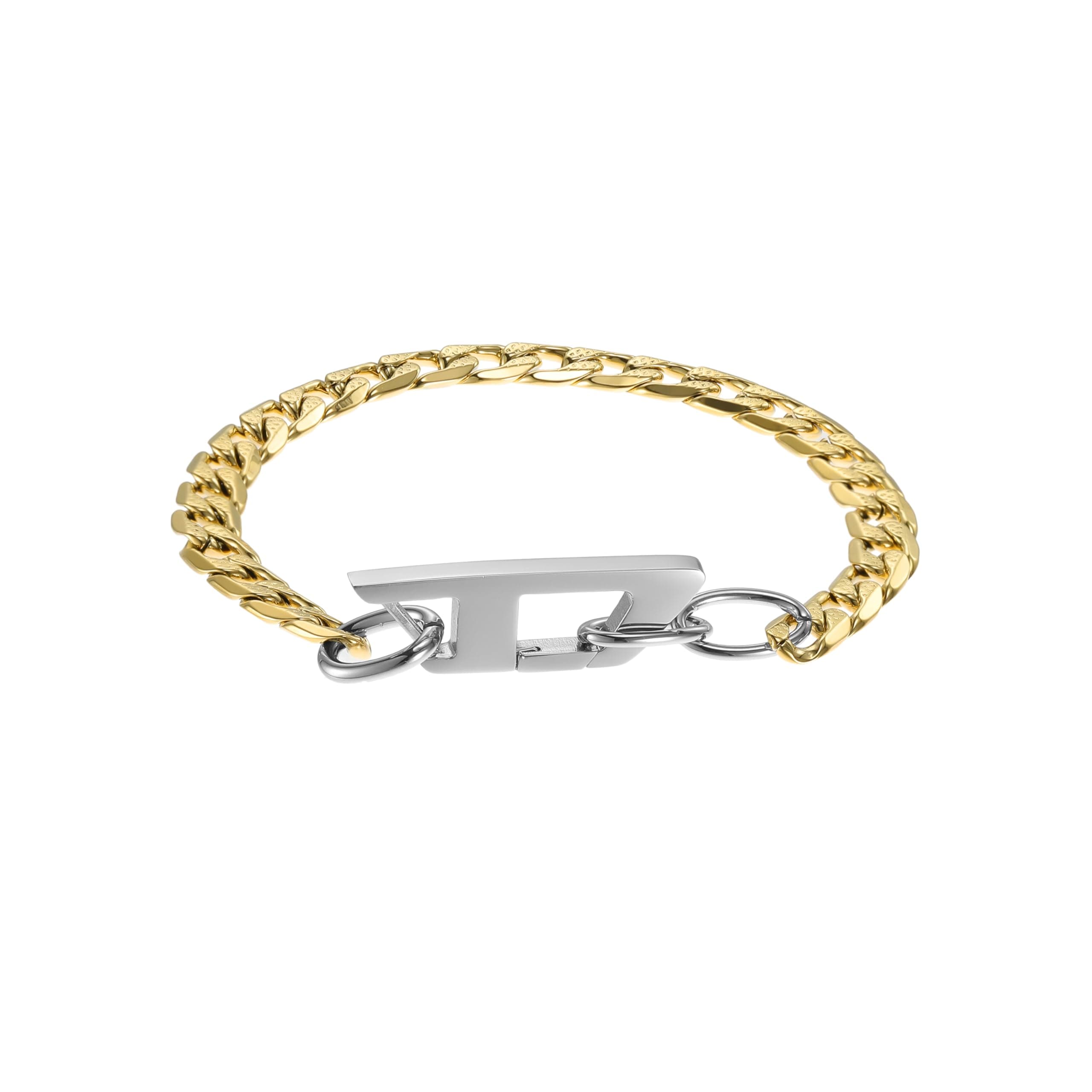Angebot: Diesel Herren Edelstahlarmband mit D-Verschluss in Gold und Silber ✨