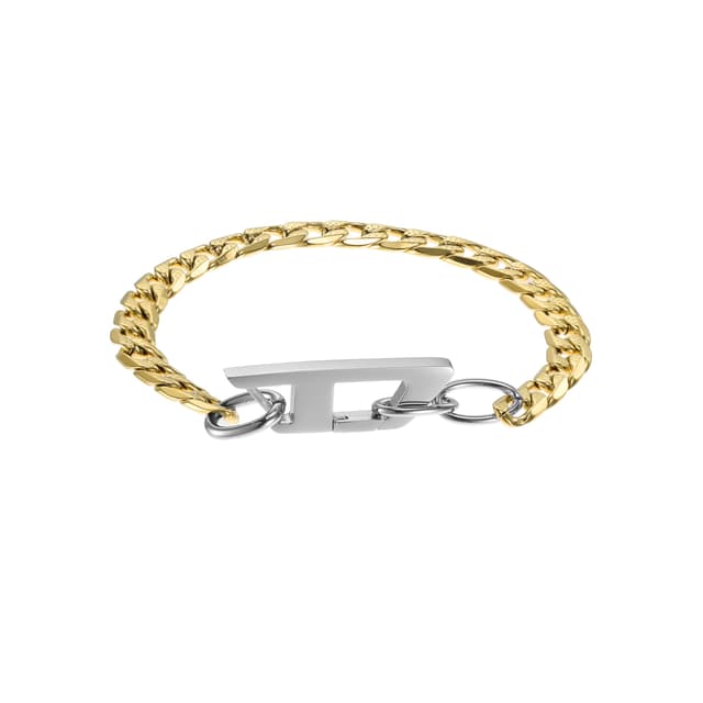 Angebot: Diesel Herren Edelstahlarmband mit D-Verschluss in Gold und Silber ✨