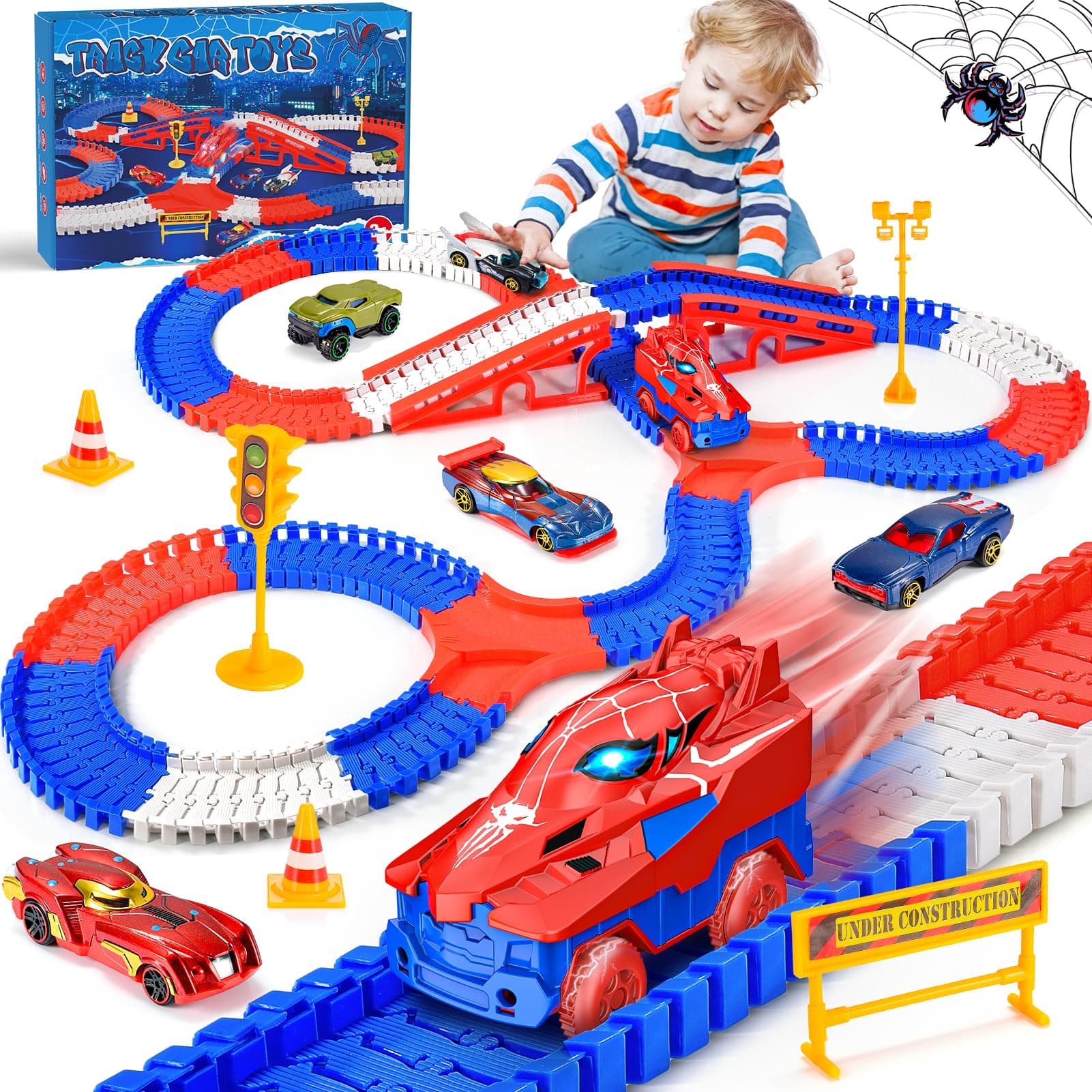 Toyokid Spider Spielzeug Rennbahn Auto Set 🕷️🏎️