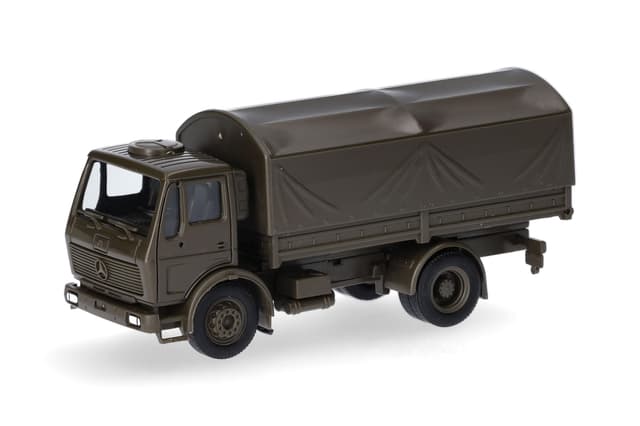 Herpa 747073 Modell Mercedes-Benz NG 5t Pritschen-LKW mit Rundplane 2achs Bundeswehr 1:87 🚚