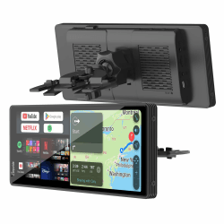 CARPURIDE Kabelloses CarPlay & Android Auto 4+64 GB, Online- und Offline-GPS, G00GLE Play, Mirror Link, Bluetooth, GPS-Antenne, Rückfahrkamera, Vollbild 10,26"