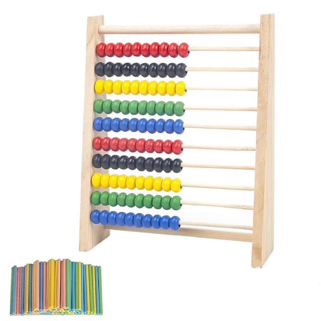 Grundschule Rechenschieber Abakus aus Holz 🥇 Lernspielzeug für Kinder