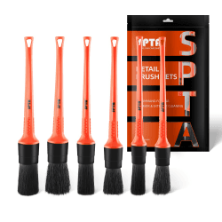🚗 Detaillierungsbürsten Set - Auto Detail Brush 6 Verschiedene Größen Premium-Naturhaar-Mischfaser-Kunststoffgriff