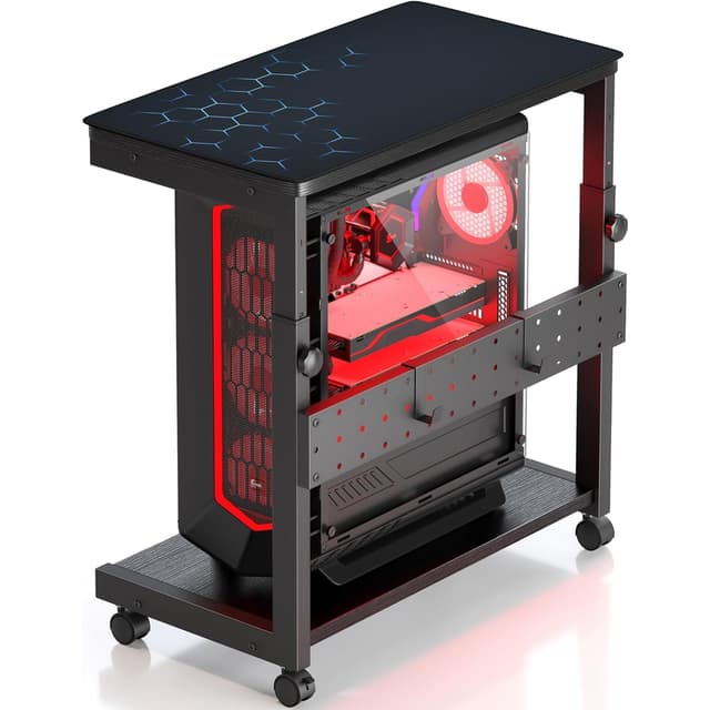Yornoli Höhenverstellbarer Computer PC Tower Ständer mit Rollen und Maus Pad