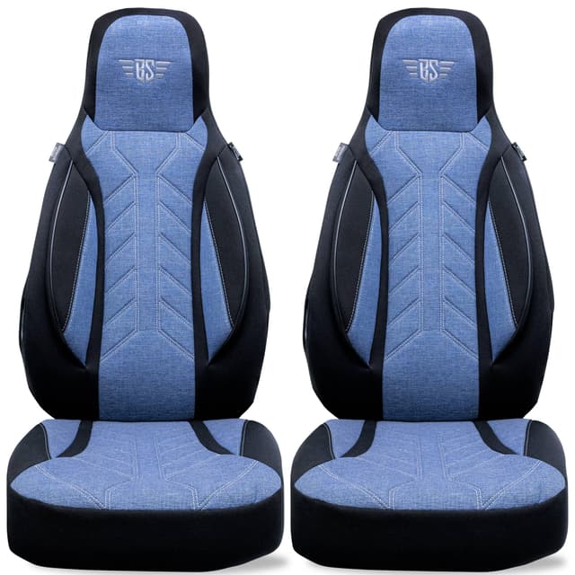 🚐 BREMER SITZBEZÜGE Wohnmobil Schonbezüge für FIAT Ducato Jumper Boxer PLKT206 PLKT206 - Schwarz/Blau