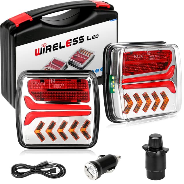 🚚🔦 Warmfay Magnetische kabellose LED Rückleuchten Anhänger 12/24 V - Angebot!