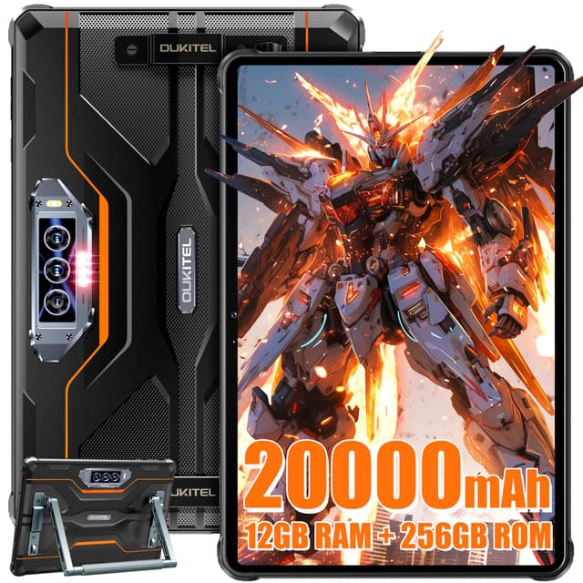 OUKITEL RT8 Tablet, 12 GB + 256 GB, 1 TB, 20.000 mAh/33 W, Tablet 27,9 cm (11 Zoll), Android 13, IP68, stoßfest, Kamera 48 MP + 32 MP, Tablet, wasserdicht, Dual-SIM, 4G, 500Nit/5G, WiFi/NFC orange 📱🔥