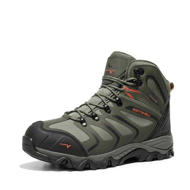 NORTIV 8 Herren-Wanderstiefel 🥾 45 EU Armee Grün - Wasserdichtes Design & Hervorragender Grip