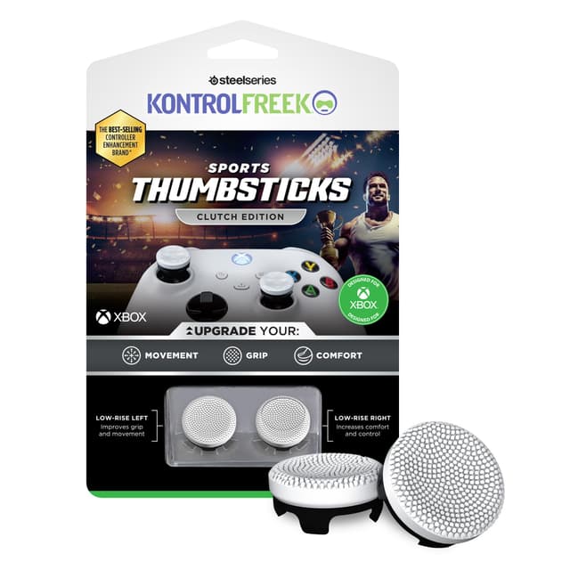 🎮 KontrolFreek Clutch für Xbox One und Xbox Series X Controller | Performance Thumbsticks | 2 Low-Rise Concave | Schwarz & Weiß