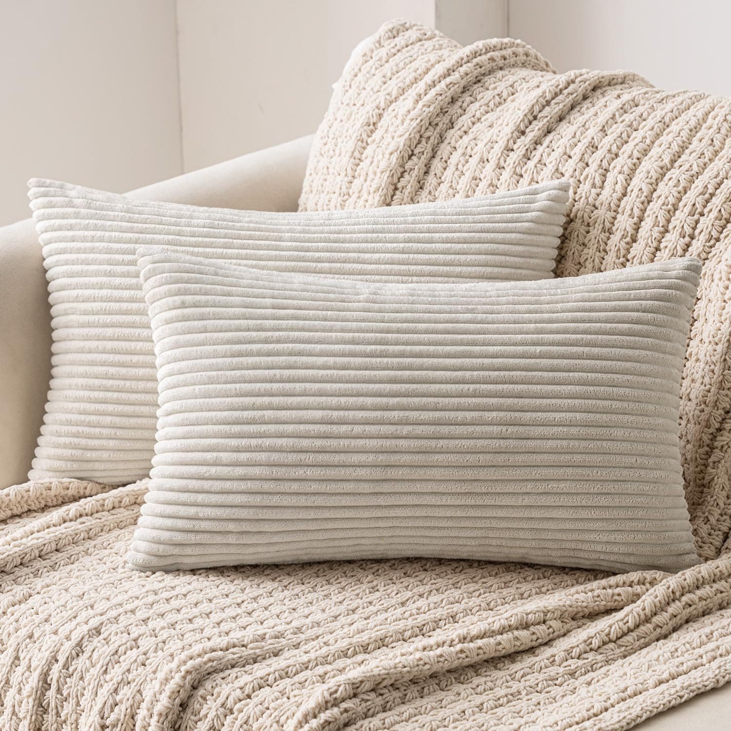 MIULEE 2er Set Kissenbezüge Kord Kissenhülle Dekorative Kissenbezug 😍🛋️