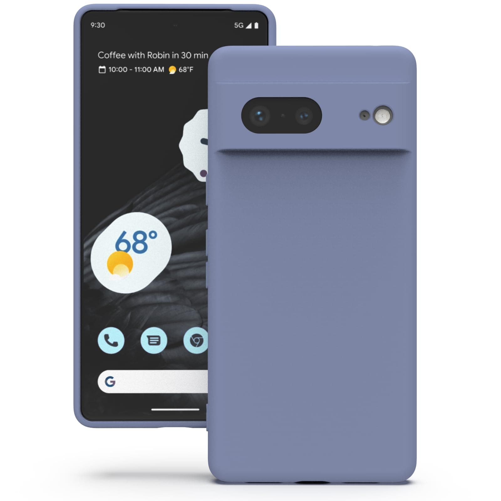 YATWIN Google Pixel 7 Hülle - Premium Silikon Handyhülle in Lavendelgrau 📱🛡️