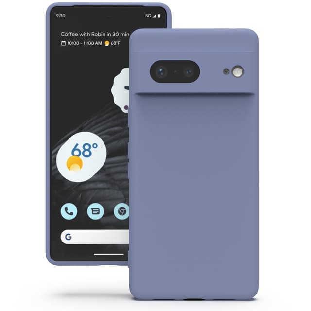 YATWIN Google Pixel 7 Hülle - Premium Silikon Handyhülle in Lavendelgrau 📱🛡️
