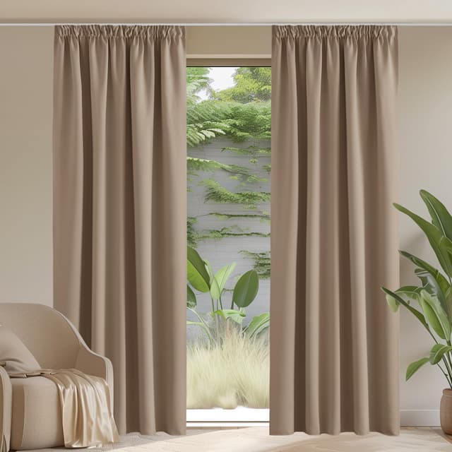 🌟PONY DANCE Verdunkelungsvorhang 2er Set🏡 H260 x B140 cm Cappuccino - Thermogardine gegen Hitze