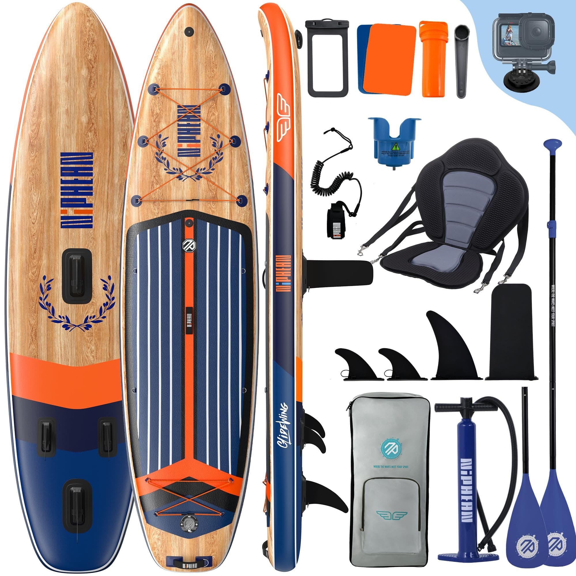 Niphean (Extra Groß) Stand Up Paddling Board für 2+1 Personen/Familien 🏄‍♂️🌊🎁