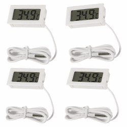 🌡️ 4 Stück Digitales LCD-Thermometer für Kühlschränke, Gefrierschränke und Aquarien