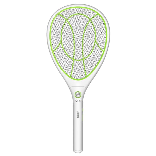 Night Cat Elektrische Fliegenklatsche 🦟🔋🌿 3000V Elektro Mosquito Fly Fliegen Killer Elektrischer Fliegenfänger Fliegenfalle Schläger Mücken Moskito Insekten Zapper USB Aufladbar M Grün
