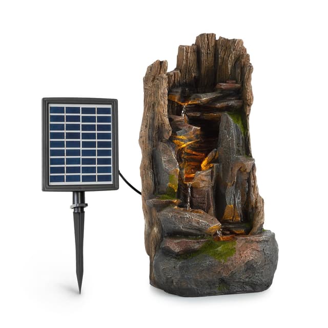 🌳🌞 Blumfeldt Mystic Tree Solarbrunnen | Holzoptik Dunkelbraunschwarz 🌊💡