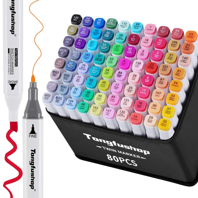 Tongfushop 80 Farben Marker Stifte Set 🎨 - Deal des Tages!