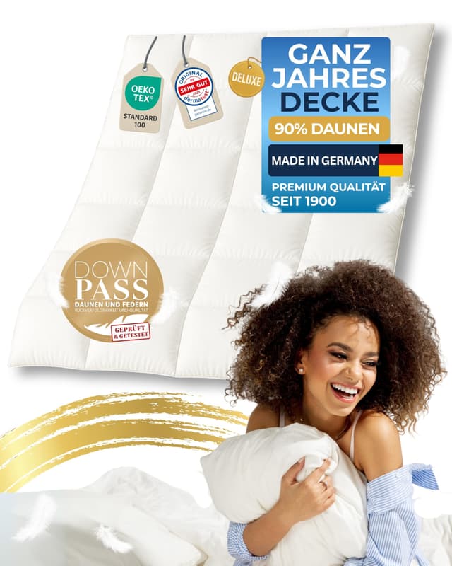 nøvera® Daunendecke 155x220 Deluxe - Made in Germany 🇩🇪