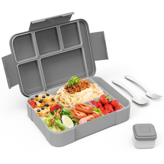 HOBUE Brotdose Kinder Mit Fächern – 1330ml Lunchbox Auslaufsichere Bento Box