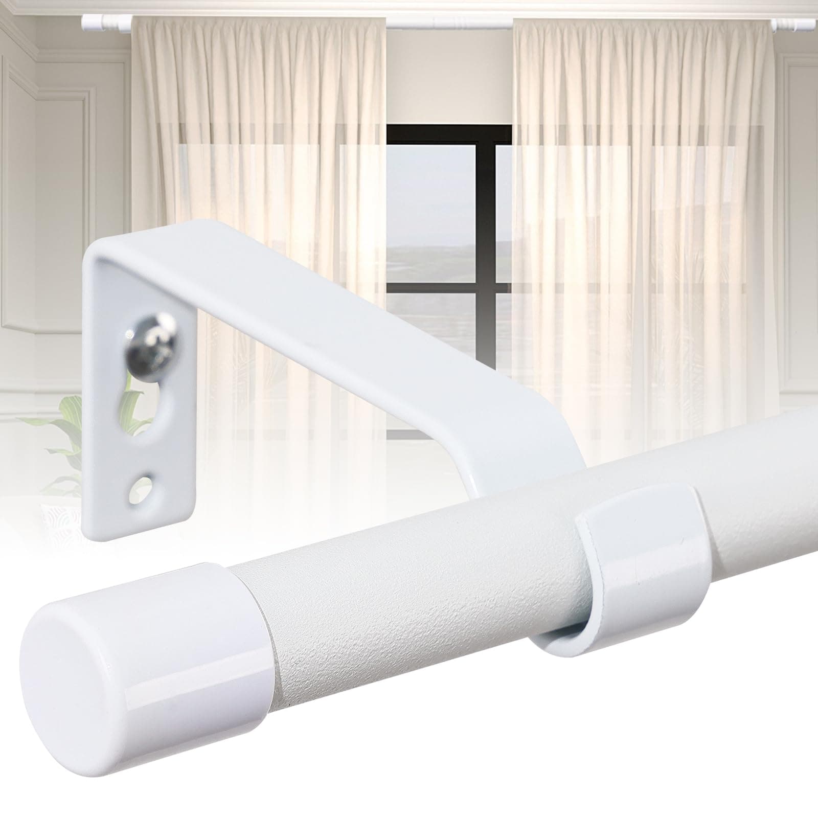 🌟 Ausziehbare Gardinenstange 71-210 cm - Weiß