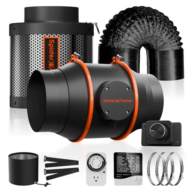 Spider Farmer Abluftset 150mm/6 Zoll 🌿🌬️ Aktivkohlefilter Lüftungsset 🌟🌱