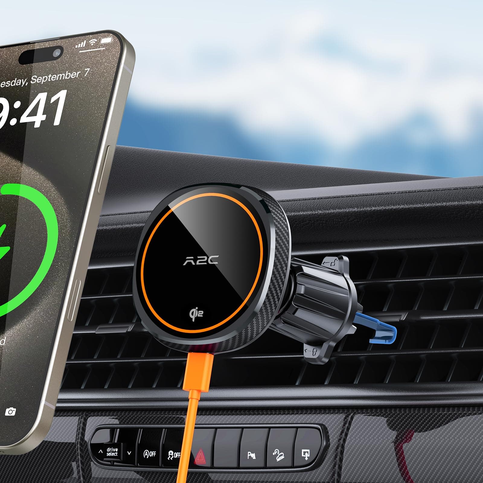 APPS2Car Qi2 15W Magsafe Handyhalterung Auto mit Ladefunktion