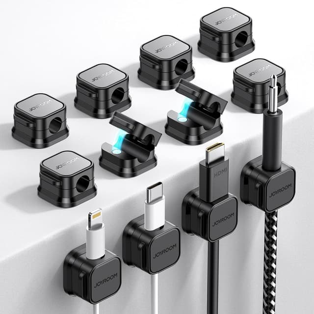 JOYROOM 12 Stück Kabelhalter Kabelclips 🎉 Schwarz-12PCS