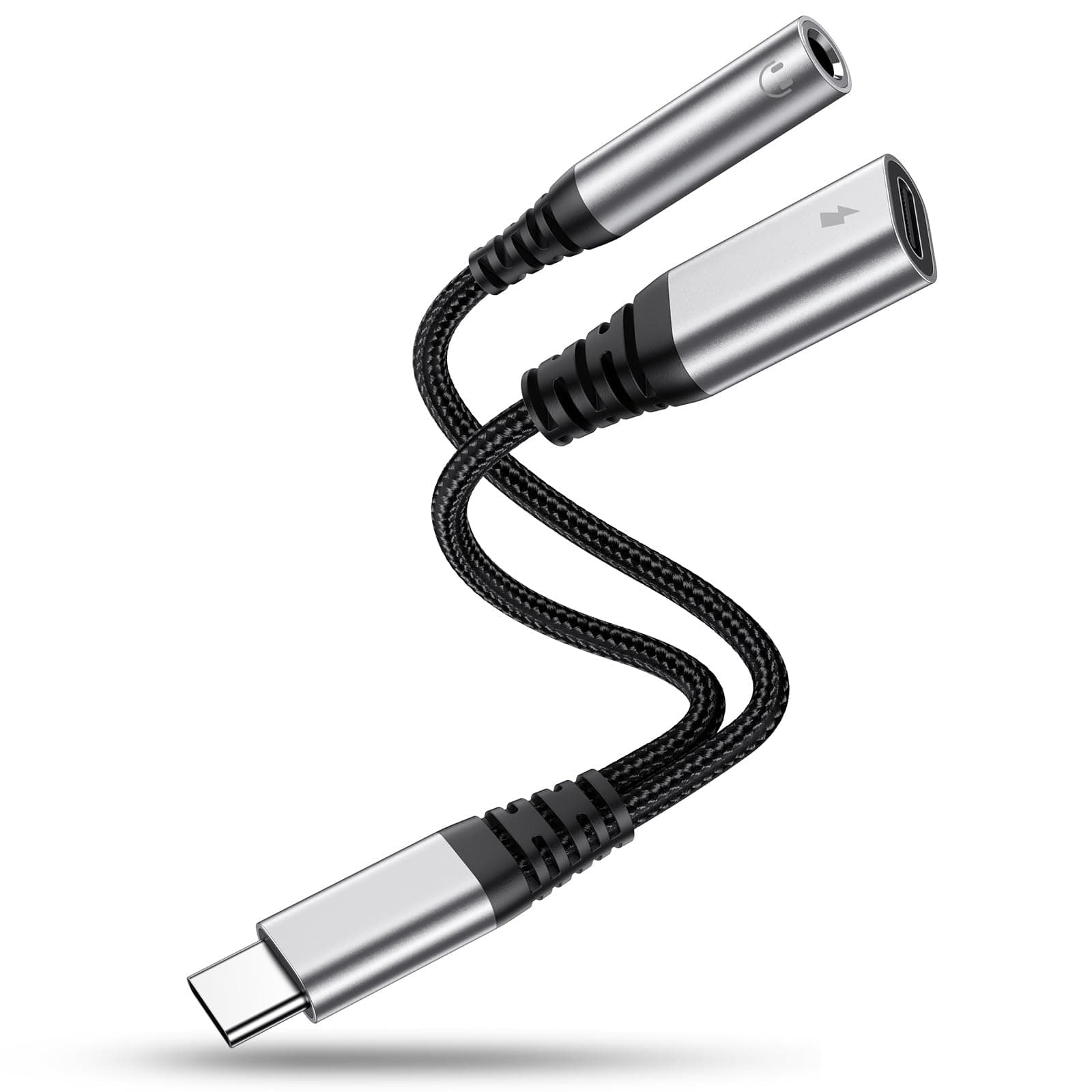 USB C auf Klinke 3,5mm Adapter, 2 in 1 Kopfhörer Adapter und Laden, UC-3.5mm-1 🎧📱