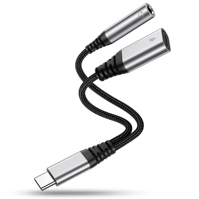 USB C auf Klinke 3,5mm Adapter, 2 in 1 Kopfhörer Adapter und Laden, UC-3.5mm-1 🎧📱