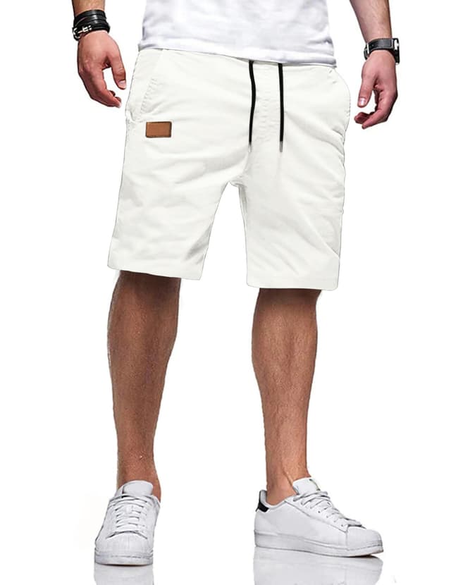 👖 TARAINYA Kurze Hosen Herren Baumwolle Casual Shorts Herren 3XL B Weißes