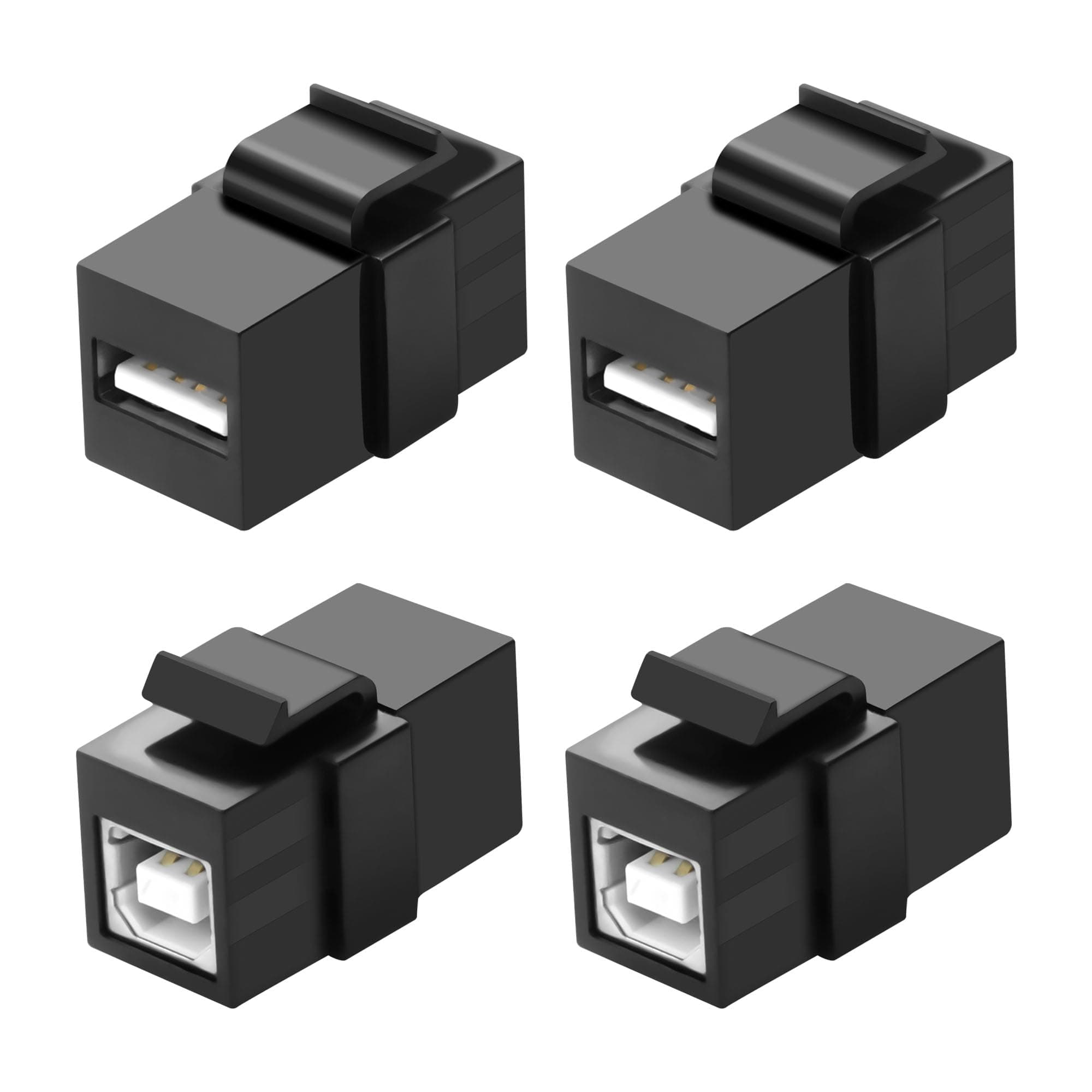 USB B auf USB A Panel Mount Adapter Keystone Insert Lötloser Sockel Connector USB2.0 Typ B Buchse zum Typ A Buchse - 4PCS 🔌💻
