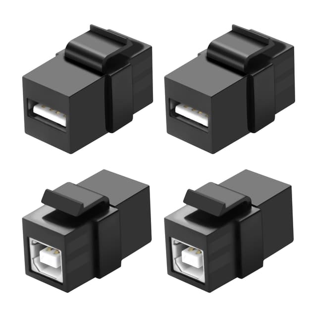 USB B auf USB A Panel Mount Adapter Keystone Insert Lötloser Sockel Connector USB2.0 Typ B Buchse zum Typ A Buchse - 4PCS 🔌💻
