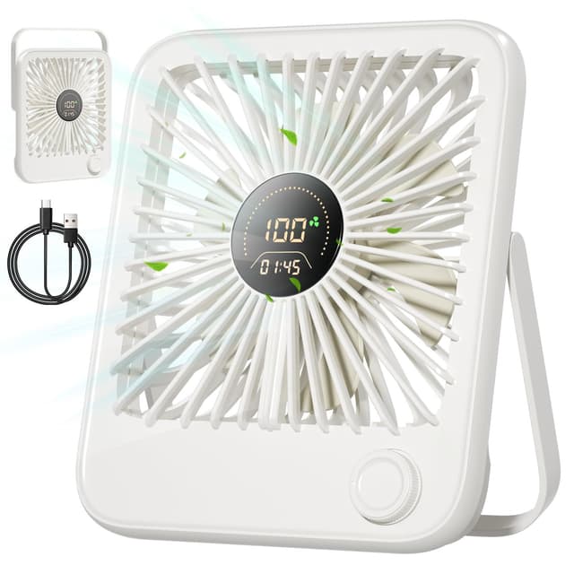 🌀💨 Dealswin Tischventilator Sehr Leise Stufenlos 1-100 Regler mit LED-Anzeige USB Ventilator 🌀💨